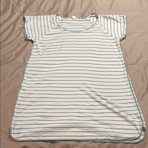 Striped Short Sleeve Dress/Nightgown - LAKE Pajamas